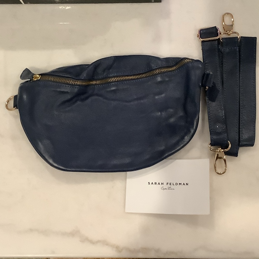 Sarah Feldman Navy Blue Crossbody Bag, Brand New
